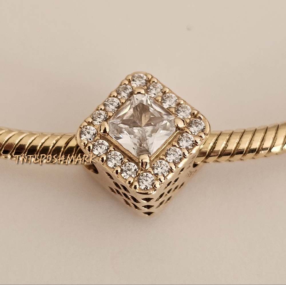 Pandora 14K Geometric Radiance Charm with CZ. 756207CZ.